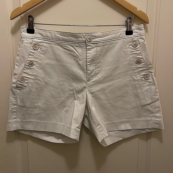 Banana Republic White Cotton Shorts - Picture 1 of 7